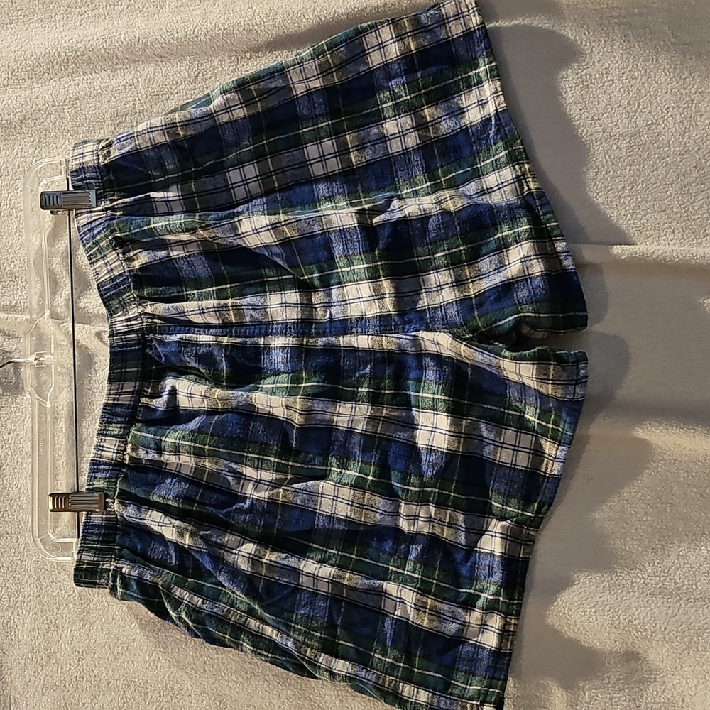 Boxers M Blue Green White Yellow Plaid Vintage - Picture 5 of 6